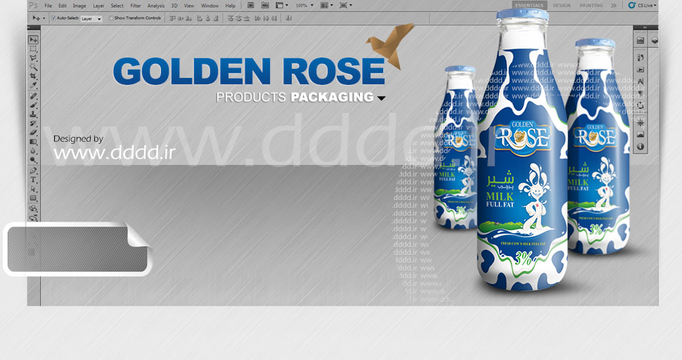 طراحی بسته بندی لبنیات Golden Rose