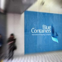 طراحی لوگو شرکت bluecontainers