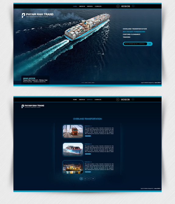 طراحی سایت شرکت پیام ره ترانس